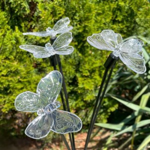 VK018G-2 LAMPA ZEWNĘTRZNA SOLARNA MOTYLE SREBRNA/SILVER