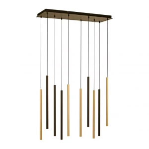 2110-18 FLUTE LAMPA WISZĄCA MATOWY MOSIĄDZ/CZARNY