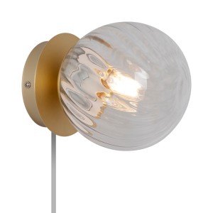 Lampa kinkiet CHISELL E14 MESSING/KLAR