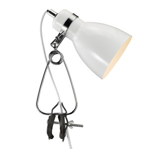 Lampa biurkowa CYCLONE KLEMSPOT E14 HVID