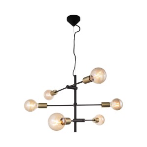 Lampa wisząca JOSEFINE PENDEL 6XE27 SORT/MESSING