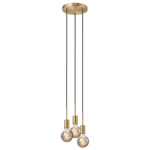 Lampa wisząca PACO 3-PENDEL E27 MESSING