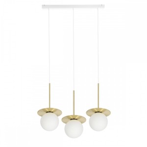 BORRA B 3L potrójna sufitowa lampa wisząca z mosiądzem