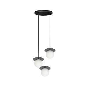 BORRA B 3P czarna potrójna sufitowa lampa wisząca