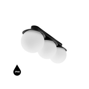 KUUL B czarna lampa sufitowa / plafon z podwyższoną szczelnością IP44