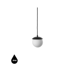 KUUL F czarna sufitowa lampa wisząca z podwyższoną szczelnością IP44