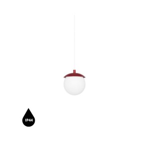 KUUL F burgundowa sufitowa lampa wisząca z podwyższoną szczelnością IP44