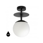 PLAAT B czarna lampa przysufitowa / plafon z podwyższoną szczelnością IP44