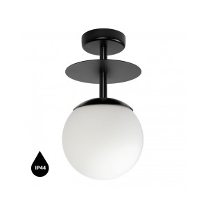 PLAAT B czarna lampa przysufitowa / plafon z podwyższoną szczelnością IP44