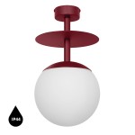 PLAAT B burgundowa lampa przysufitowa / plafon z podwyższoną szczelnością IP44
