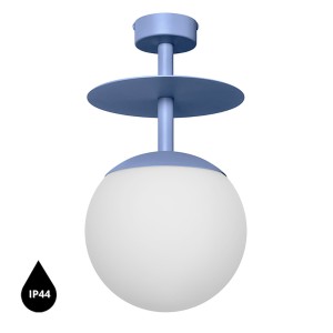 PLAAT B niebieska lampa przysufitowa / plafon z podwyższoną szczelnością IP44