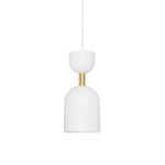 SUPURU biała sufitowa lampa wisząca z mosiężną rurką