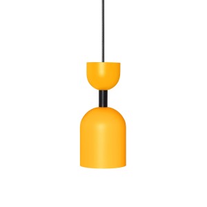 SUPURU melonowa sufitowa lampa wisząca z czarną rurką