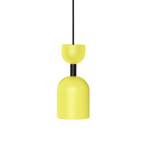 SUPURU żółta sufitowa lampa wisząca z czarną rurką