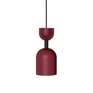 SUPURU burgundowa sufitowa lampa wisząca z czarną rurką