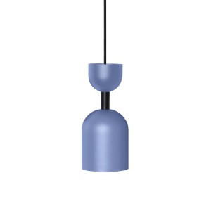 SUPURU niebieska sufitowa lampa wisząca z czarną rurką
