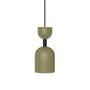 SUPURU oliwkowa sufitowa lampa wisząca z czarną rurką