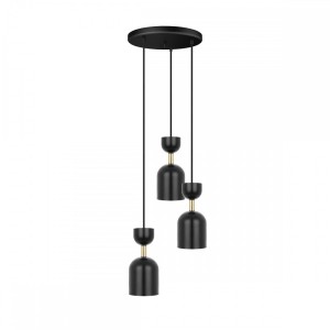 SUPURU 3P czarna lampa wisząca / plafon z mosiądzem