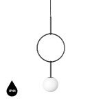 ISUULLA A czarna sufitowa lampa wisząca z podwyższoną szczelnością IP44