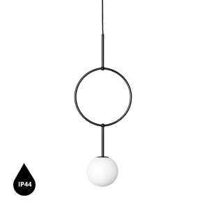 ISUULLA A czarna sufitowa lampa wisząca z podwyższoną szczelnością IP44