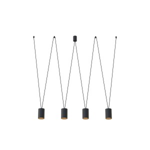Lampa wisząca MORE TONE IV czarny - złoty