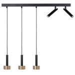 Lampa STAMP 3 zwis + 2 czarny/złoty szczotkowany 41254