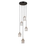 Torno - Lampa wisząca PND-40813-5R-BK-HBR