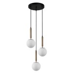 Ravena - Lampa wisząca PND-2324-3A GD+OPAL