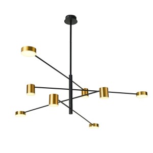 Remdal - Lampa wisząca PND-16374-8-BK-GD-3K