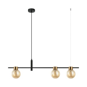 Bletter - Lampa wisząca PND-5225-3-BK-AMB