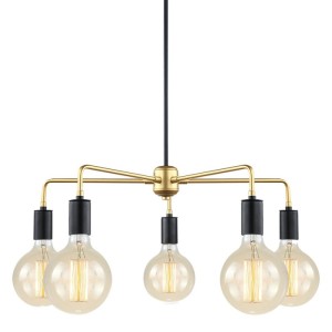 Malene - Lampa wisząca MDM3386/5 BK+GD