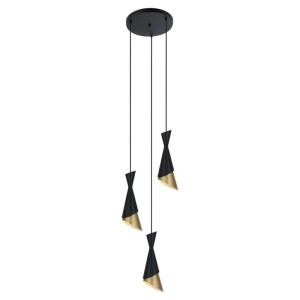 Malia - Lampa wisząca PND-85949-3 BK+GD