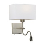 Norte - Lampa przyłóżkowa WL-1122-2-BL-SN-RC-WH
