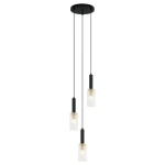 Perola - Lampa wisząca PND-43363-3 BK+BR