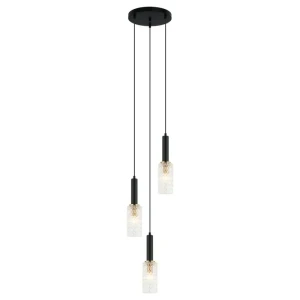 Perola - Lampa wisząca PND-43363-3 BK+BR