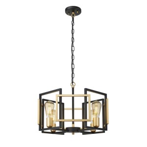 Primero - Lampa wisząca PND-44003-4-BK-GD