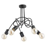 Lampa sufitowa ALFA TANGO CZARNA 5xE27  | 23175