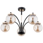 Lampa sufitowa ALFA VIOLA CZARNO-ZŁOTA 5xE14 | 25545