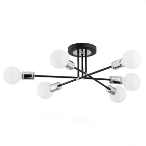 Lampa sufitowa ALFA TOLEDO CZARNA 6xE27  | 62128