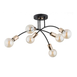 Lampa sufitowa ALFA LANTI CZARNA 6xE27 | 60817