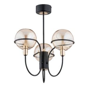 Lampa sufitowa ALFA PETRA CZARNA - ZŁOTA  3xE14 | 63042