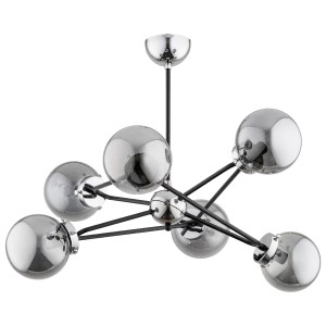 Lampa sufitowa ALFA RESTO CZARNA & CHROM 6xE14 | 63058