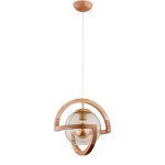 Lampa wisząca ALFA CABRIO DREWNIANA 1xE27 | 60907