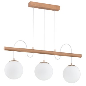 Lampa wisząca ALFA DINAR DREWNIANA 3xE14 | 62216