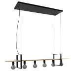Lampa zwis SHELF czarny - drewniany  1029