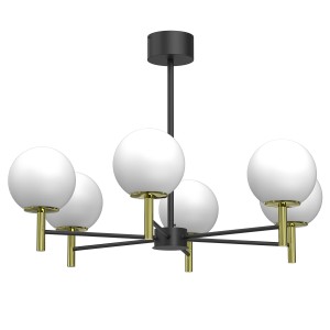 Lampa żyrandol  AWINION czarny-złoty 6xE27 / 1654