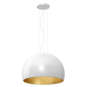 Lampa wisząca COMPO 3/4 BOOL biały-złoty 1xE27 / 1679