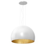 Lampa wisząca COMPO 3/4 BOOL biały-złoty 1xE27 / 1680