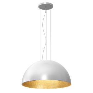 Lampa wisząca COMPO 1/2 BOOL biały-złoty 1xE27 / 1682