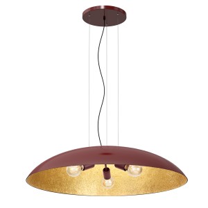 Lampa wisząca COMPO FLAT burgund-złoty 3xE27 / 1695